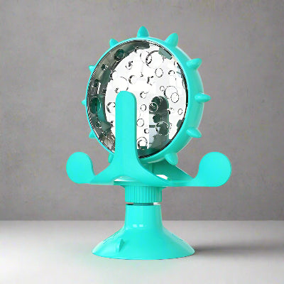Distributeur croquettes chat - moulin à vent turquoise