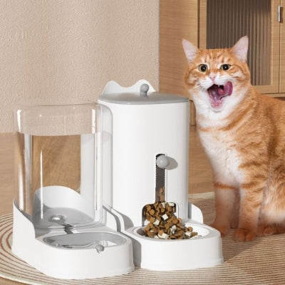 Distributeur de croquettes pour chat | Automatique plus eau
