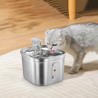 Fontaine à eau chat - Acier Inoxydable