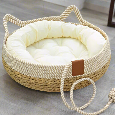 Panier en osier pour chat - tissé